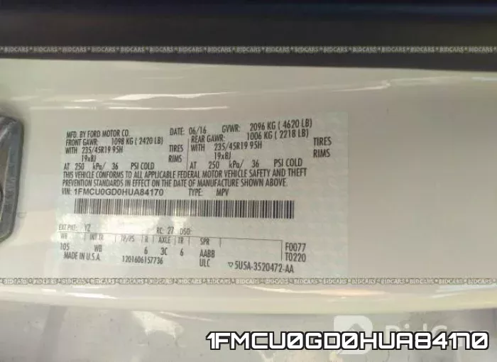 1FMCU0GD0HUA84170 фото 9