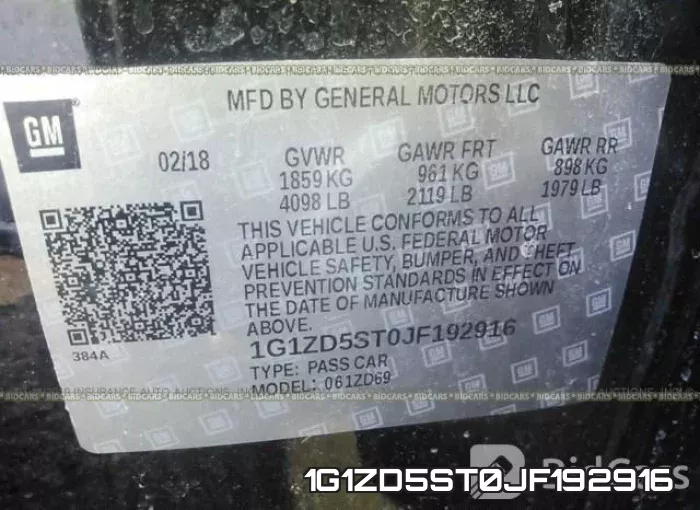 1G1ZD5ST0JF192916 фото 10