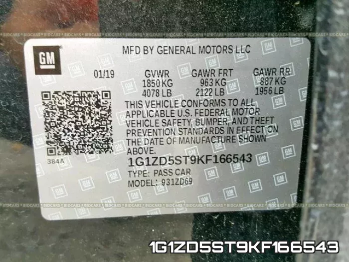 1G1ZD5ST9KF166543 фото 2