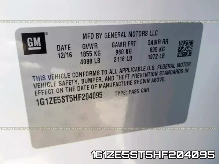 1G1ZE5ST5HF204095 фото 2