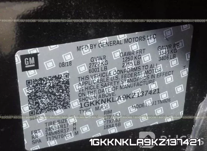 1GKKNKLA9KZ137421 фото 10