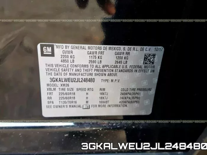 3GKALWEU2JL248480 фото 2
