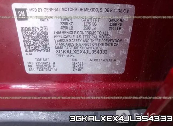 3GKALXEX4JL354333 фото 10