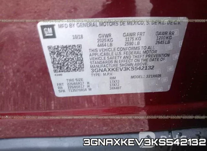 3GNAXKEV3KS542132 фото 10
