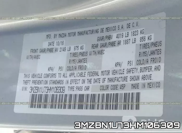 3MZBN1U73HM106309 фото 10