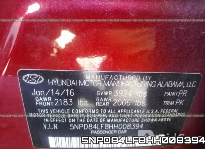 5NPD84LF8HH008394 фото 10