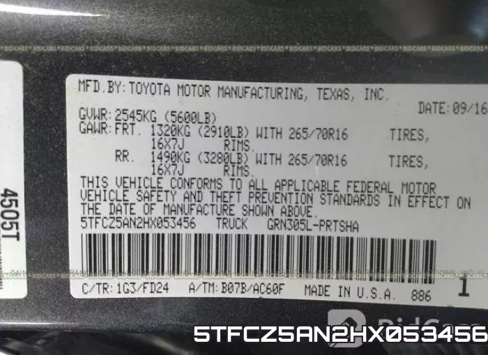 5TFCZ5AN2HX053456 фото 10