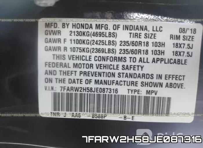 7FARW2H58JE087316 фото 10