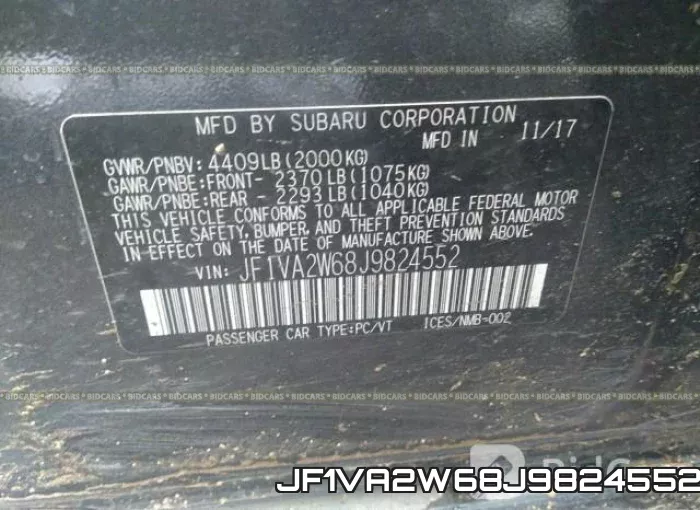 JF1VA2W68J9824552 фото 10
