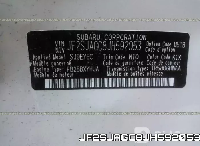 JF2SJAGC8JH592053 фото 10