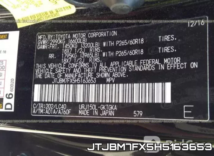 JTJBM7FX5H5163653 фото 10