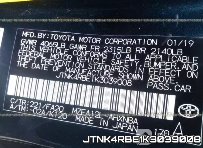 JTNK4RBE1K3039008 фото 10