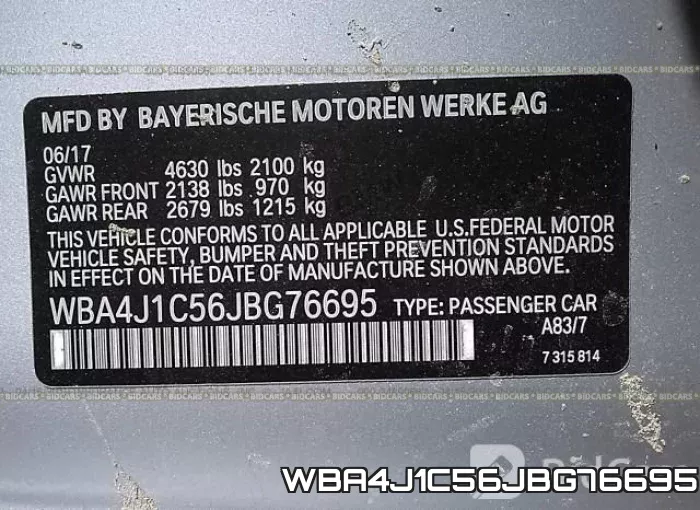 WBA4J1C56JBG76695 фото 10
