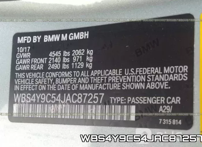 WBS4Y9C54JAC87257 фото 10