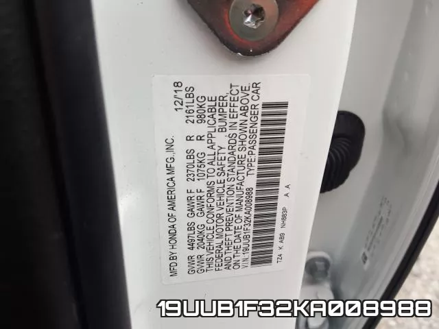 19UUB1F32KA008988 фото 2