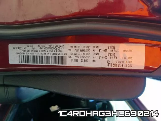 1C4RDHAG3HC690214 фото 2