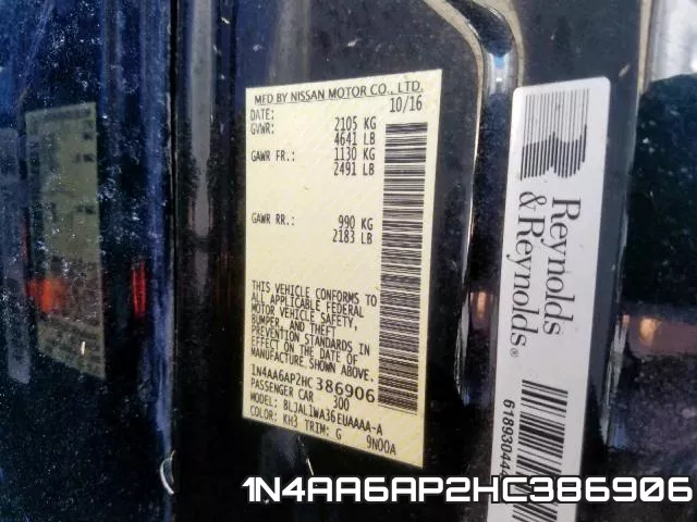 1N4AA6AP2HC386906 фото 2
