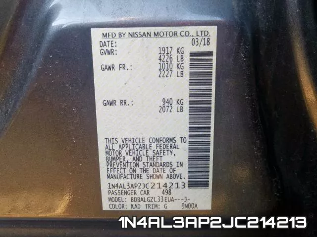 1N4AL3AP2JC214213 фото 2