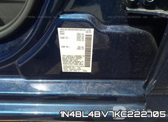 1N4BL4BV7KC222705 фото 10