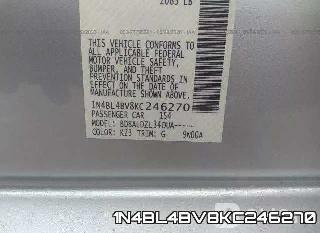 1N4BL4BV8KC246270 фото 10