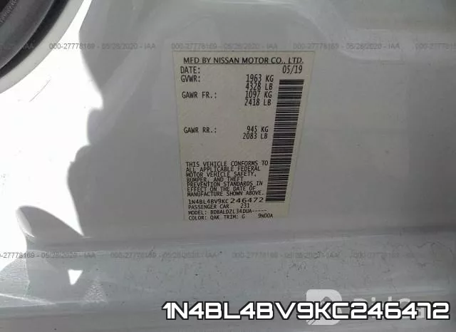 1N4BL4BV9KC246472 фото 10