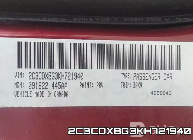 2C3CDXBG3KH721940 фото 10