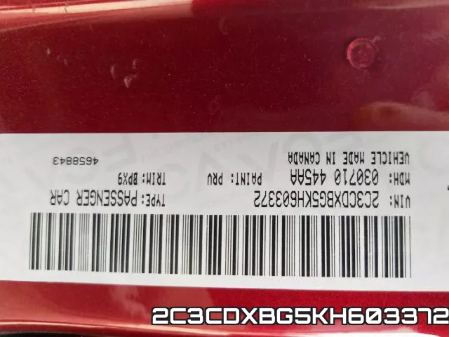 2C3CDXBG5KH603372 фото 2