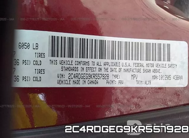 2C4RDGEG9KR557928 фото 10