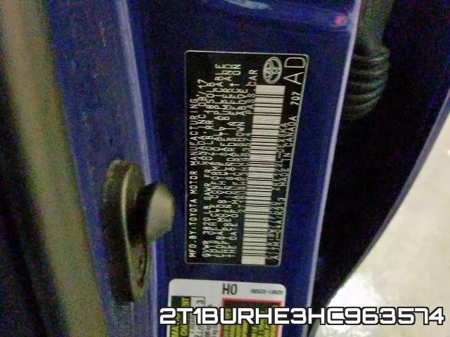 2T1BURHE3HC963574 фото 2