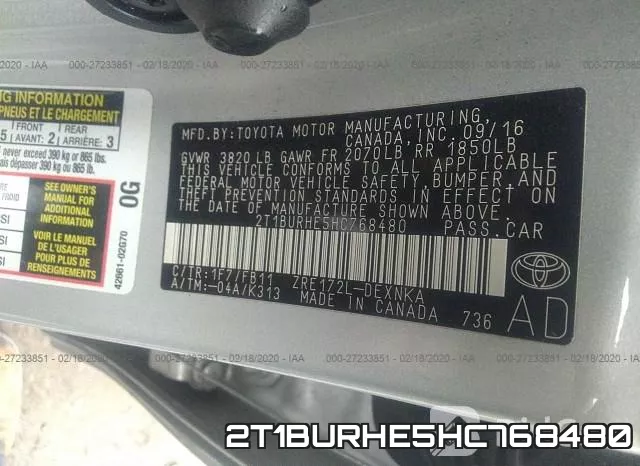 2T1BURHE5HC768480 фото 10