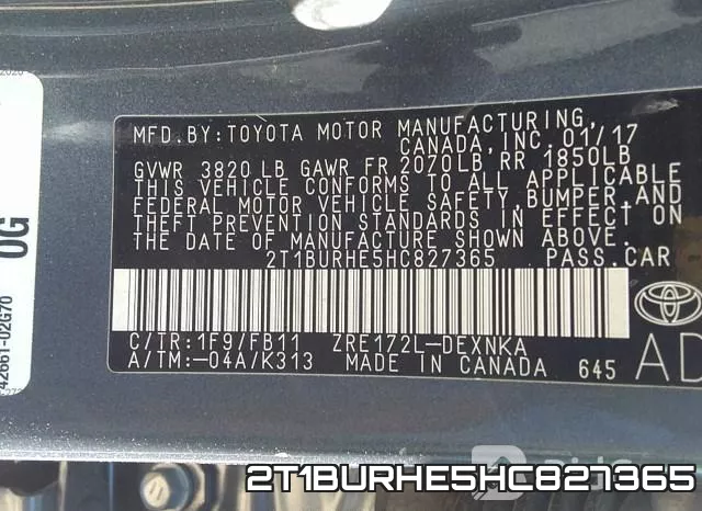 2T1BURHE5HC827365 фото 10