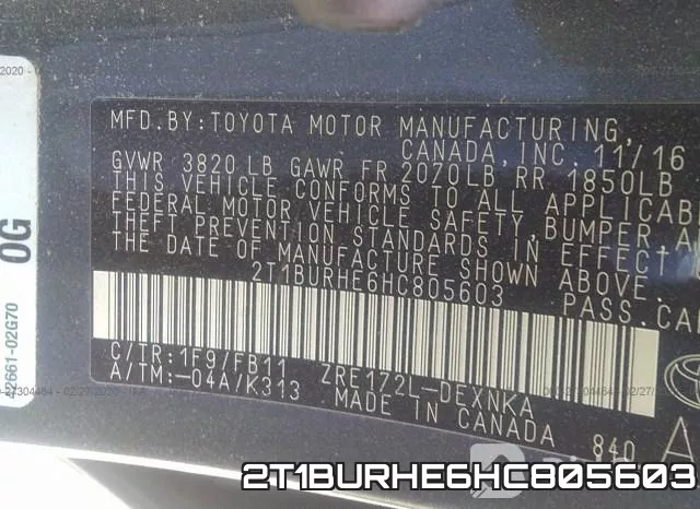 2T1BURHE6HC805603 фото 10