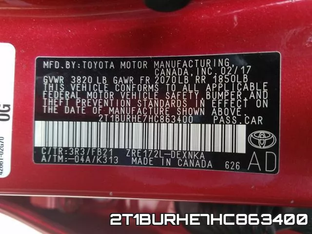 2T1BURHE7HC863400 фото 2
