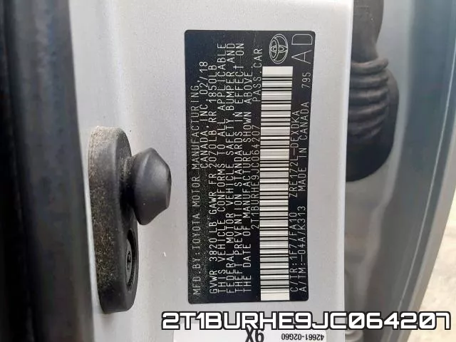 2T1BURHE9JC064207 фото 2