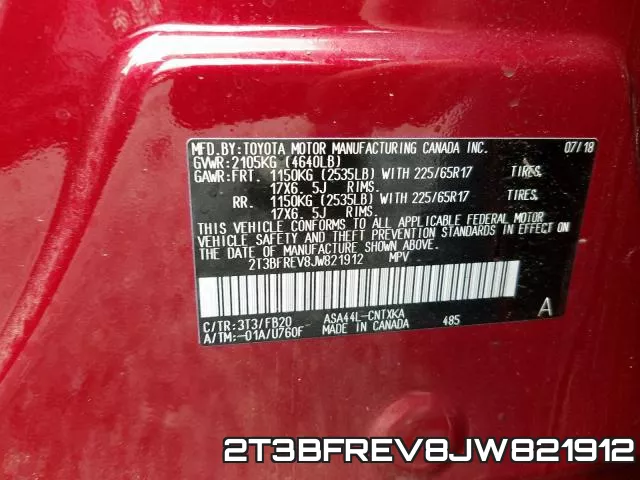 2T3BFREV8JW821912 фото 2