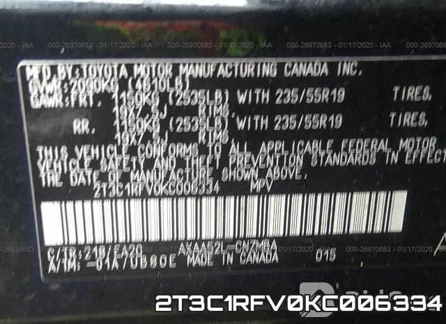 2T3C1RFV0KC006334 фото 10