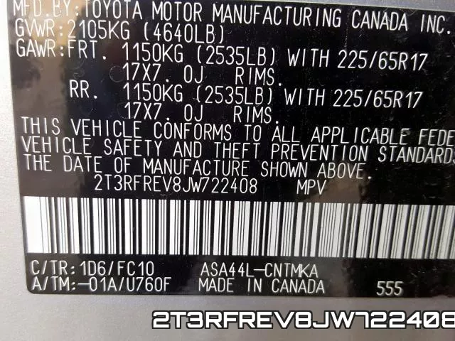 2T3RFREV8JW722408 фото 2