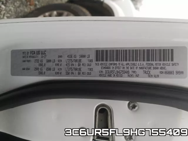 3C6UR5FL9HG755409 фото 2