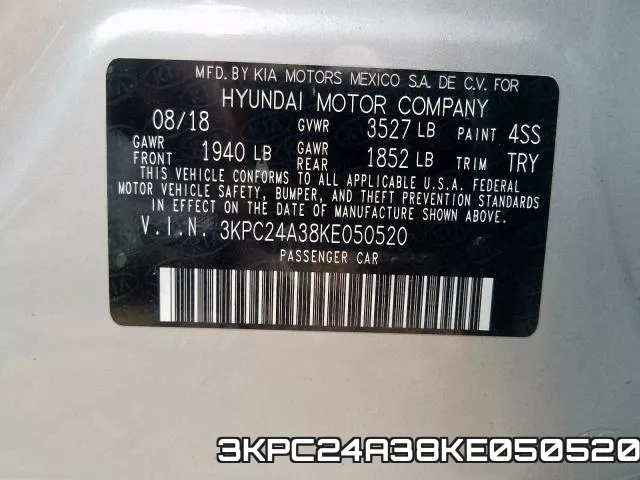 3KPC24A38KE050520 фото 2