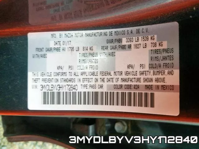 3MYDLBYV3HY172840 фото 2
