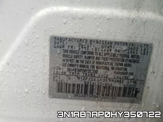 3N1AB7AP0HY350722 фото 2