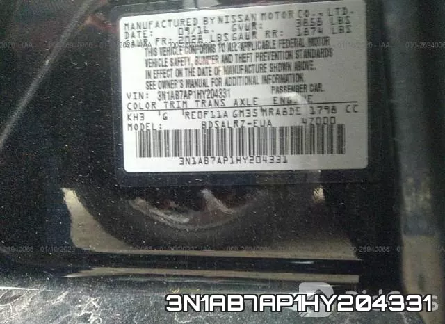 3N1AB7AP1HY204331 фото 10