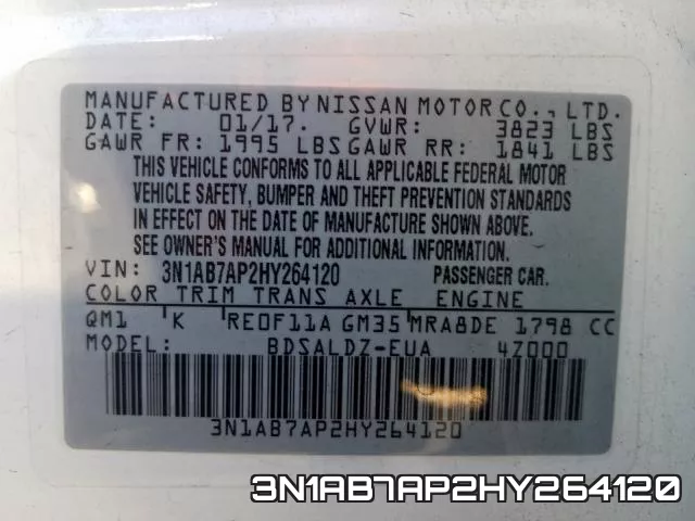 3N1AB7AP2HY264120 фото 2