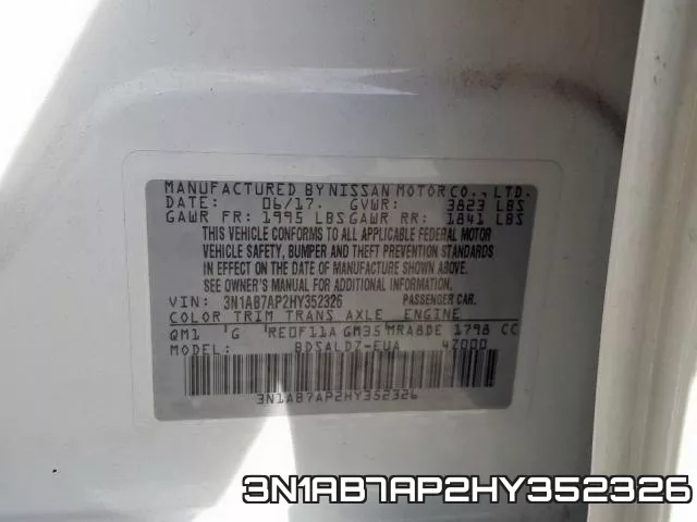 3N1AB7AP2HY352326 фото 2