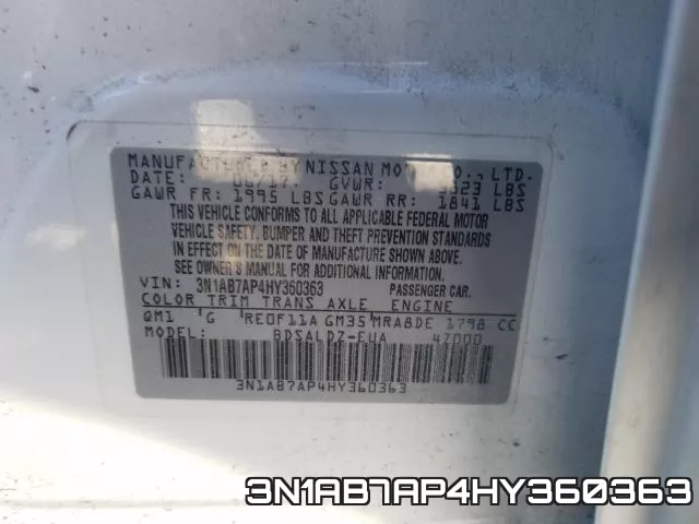 3N1AB7AP4HY360363 фото 2
