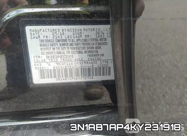 3N1AB7AP4KY231918 фото 10