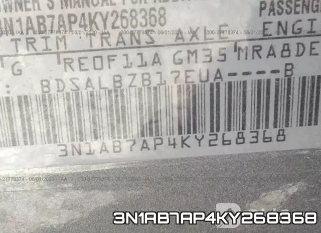 3N1AB7AP4KY268368 фото 10