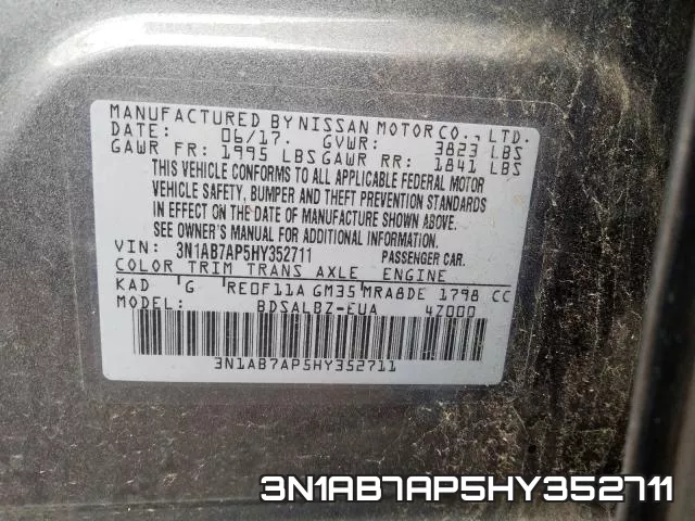 3N1AB7AP5HY352711 фото 2