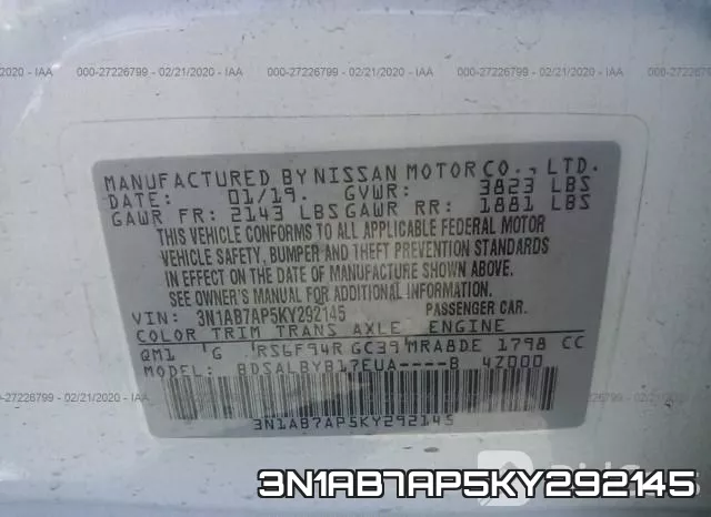 3N1AB7AP5KY292145 фото 10