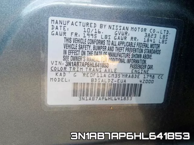 3N1AB7AP6HL641853 фото 2